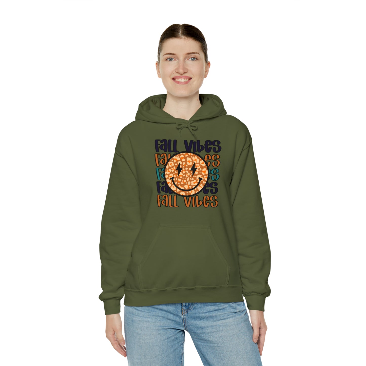Fall Vibes Smile Heavy Blend™ Hooded Sweatshirt