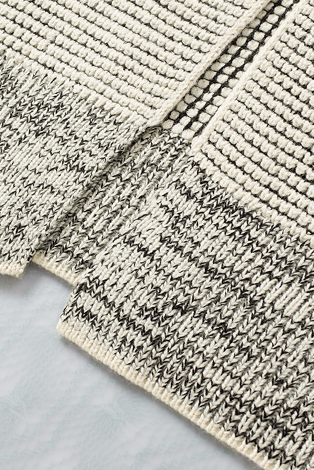 Apricot Chunky Waffle Knit Oversized Collar Cardigan