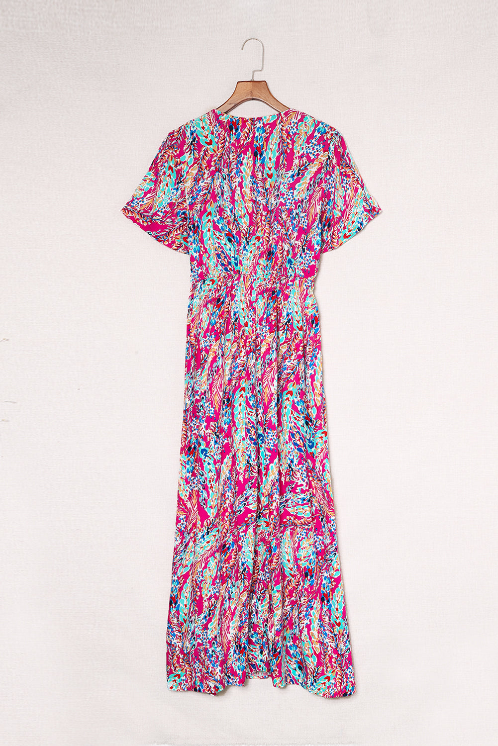 Multicolor Plus Size Floral Print Round Neck Long Sleeve Blouse