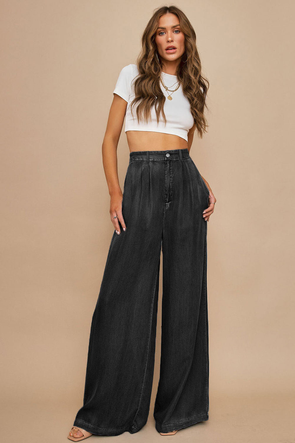 Tencel Wide Leg Soft Denim Pants