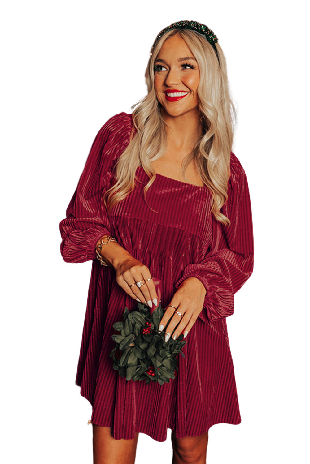 Chestnut Half Zip V Neck Ribbed Velvet Top
