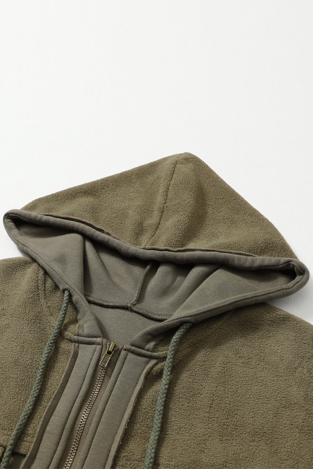 Black Plus Size Bishop Sleeve Zip Up Hooded Jacket