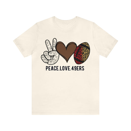 Peace Love 49ers Jersey Short Sleeve Tee
