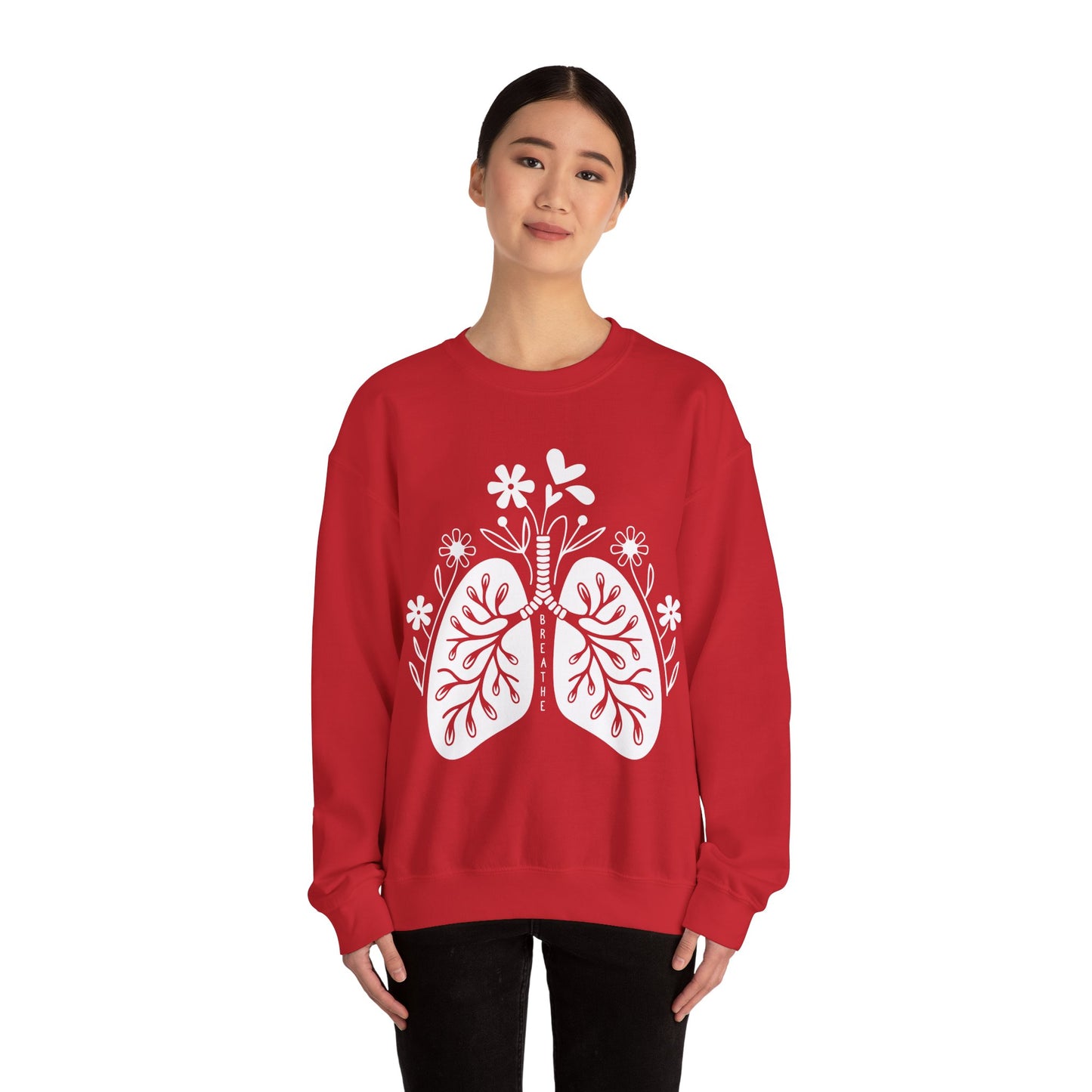 Breathe Floral Lungs Heavy Blend™ Crewneck Sweatshirt