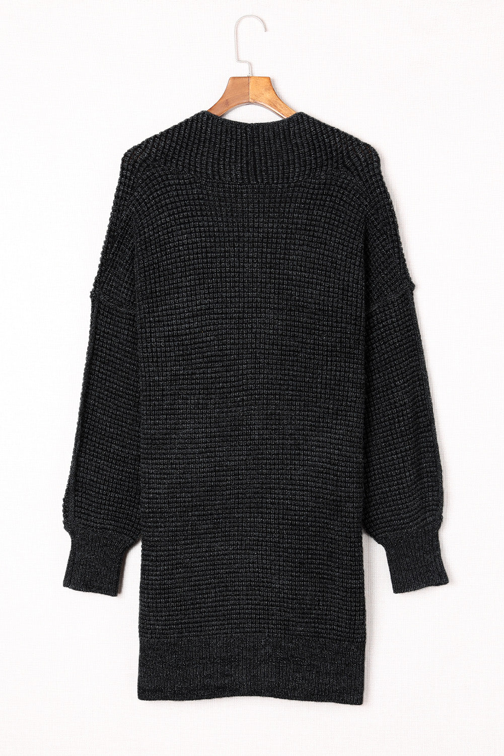 Apricot Chunky Waffle Knit Oversized Collar Cardigan