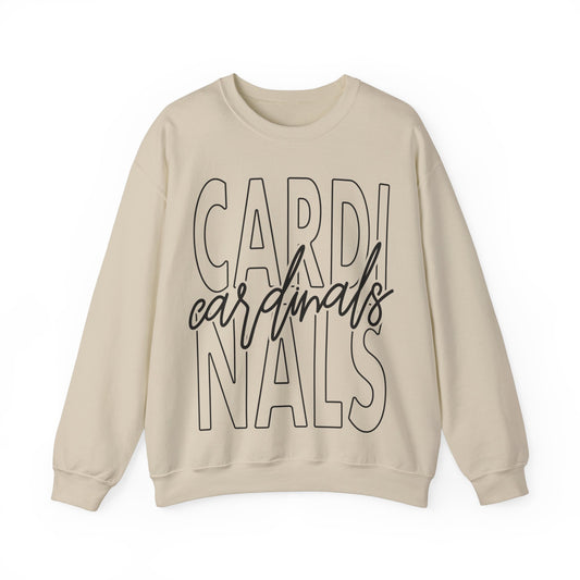 Cardinals Stacked and Cursive Heavy Blend™ Crewneck Sweatshirt