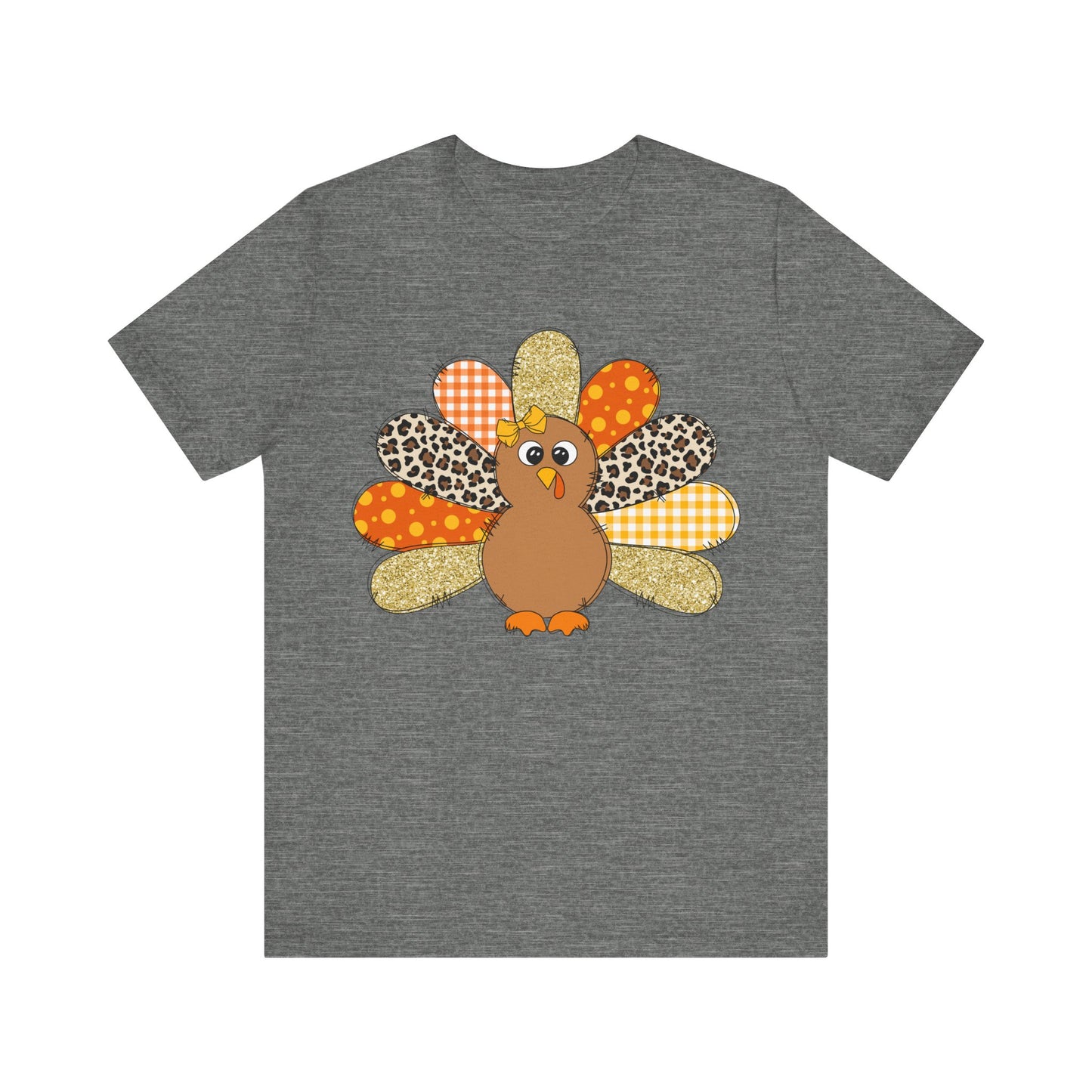 Cute Thanksgiving Turkey Jersey Short Sleeve Tee