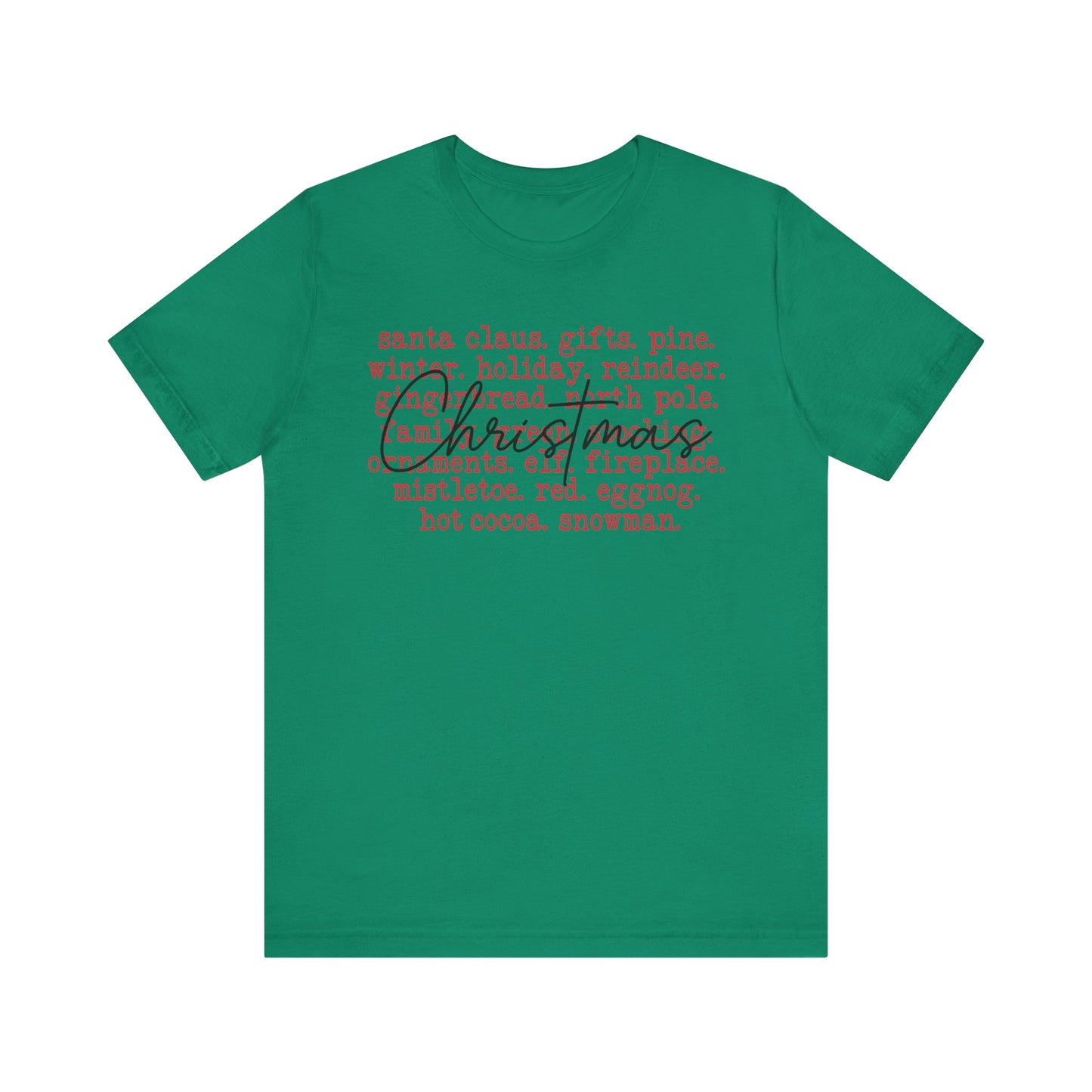 Christmas Words Jersey Short Sleeve Tee