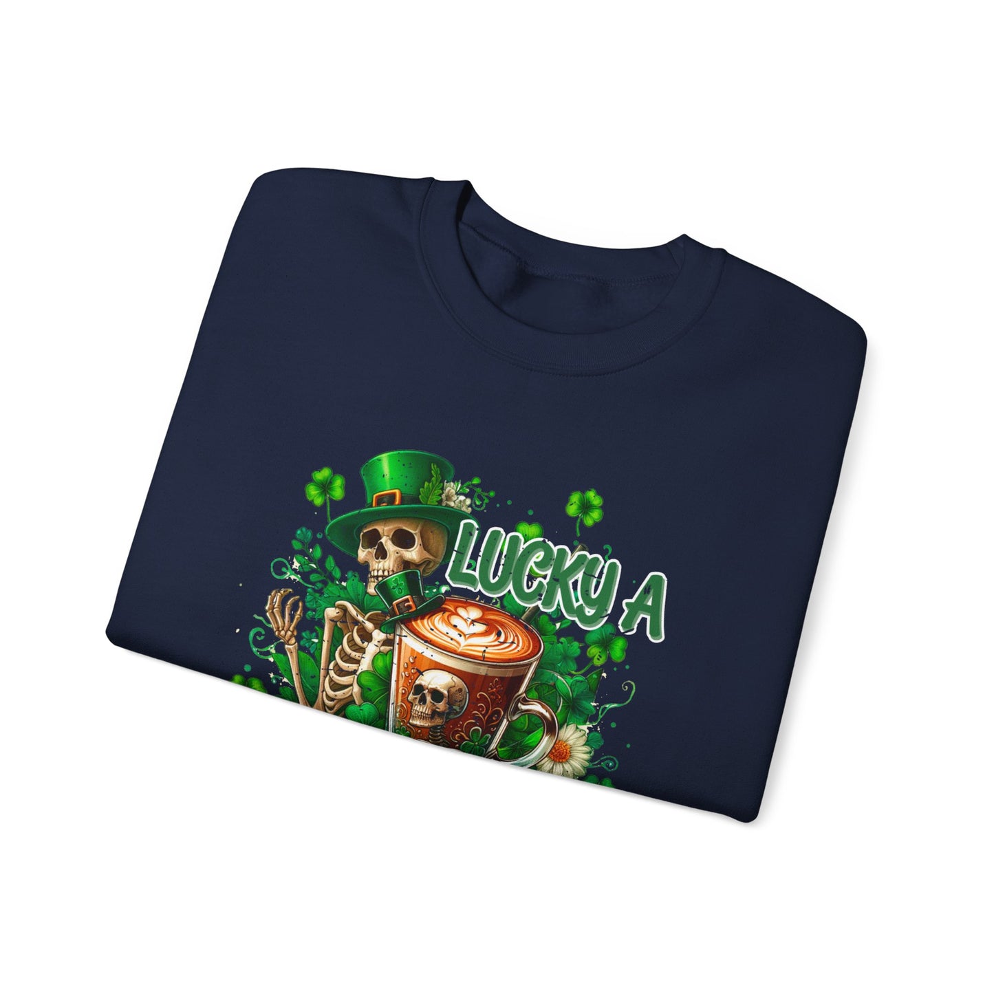 Lucky A Latte Skeleton Heavy Blend™ Crewneck Sweatshirt
