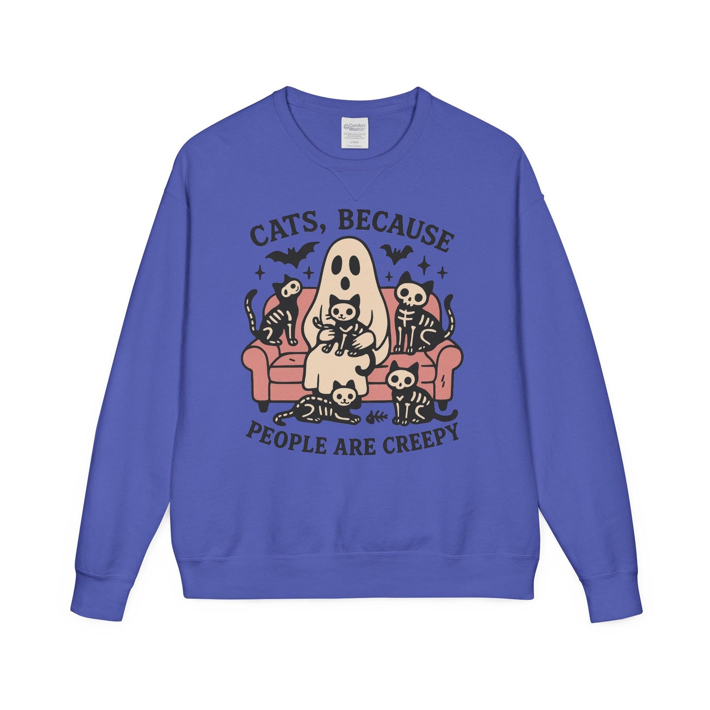 Cats Because People are Creepy ComfortWash® Garment Dyed Crewneck Sweatshirt