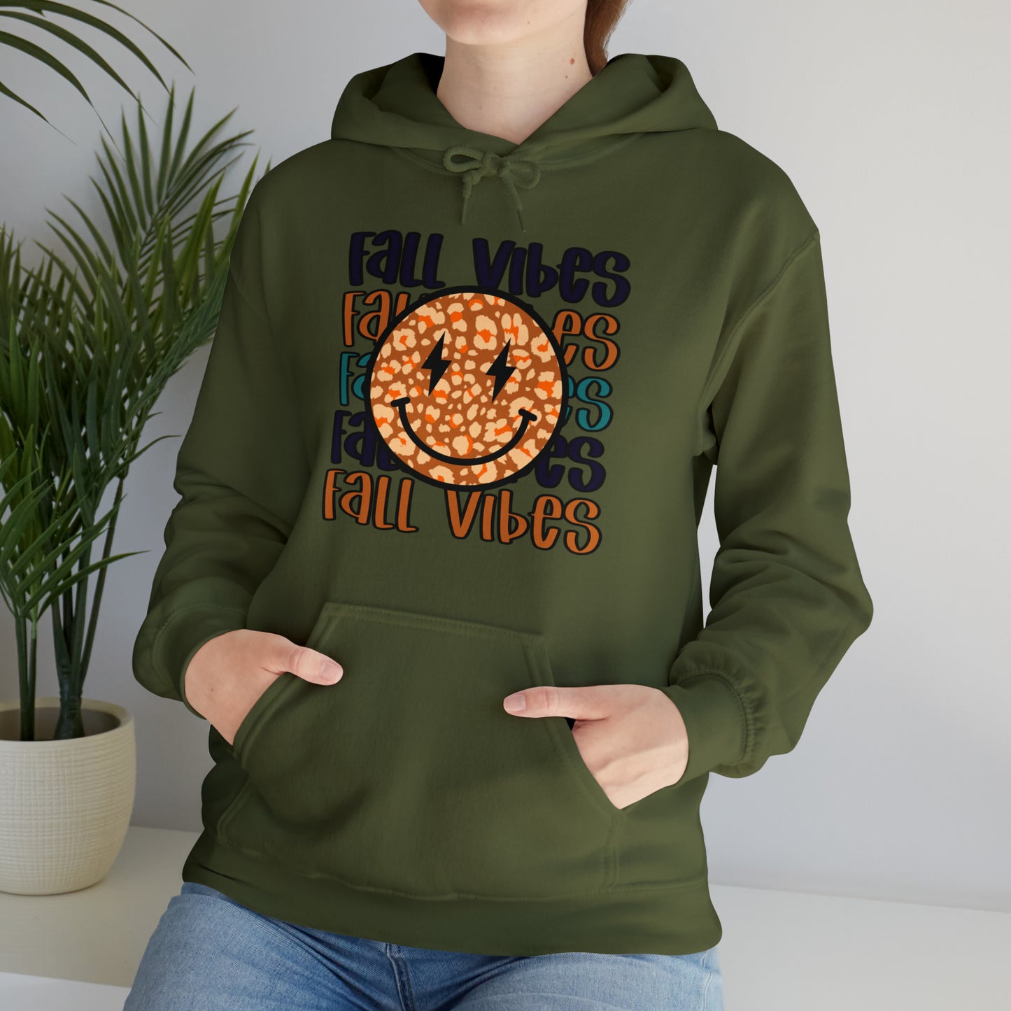 Fall Vibes Smile Heavy Blend™ Hooded Sweatshirt