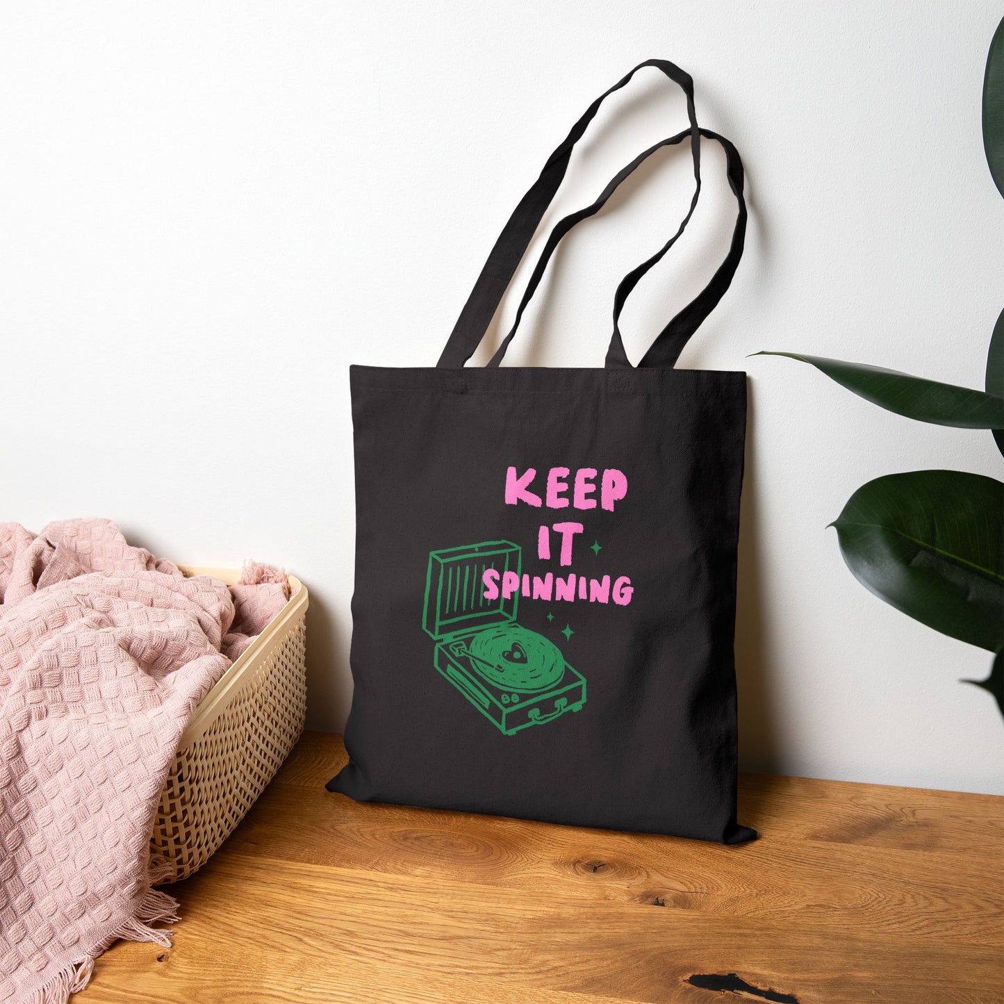 Keep It Spinning Cotton Canvas Tote Bag