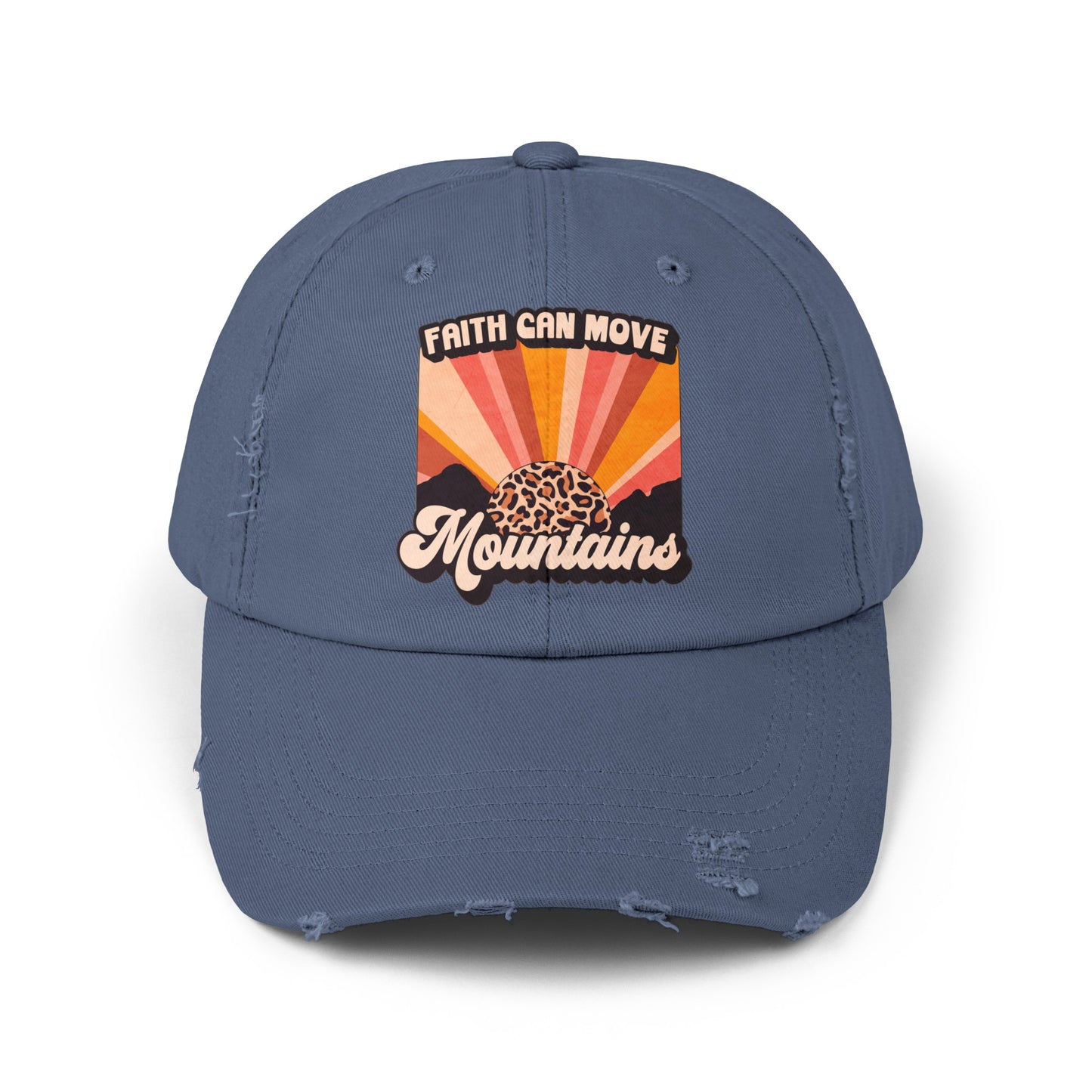 Faith Can Move Mountains Distressed Cap