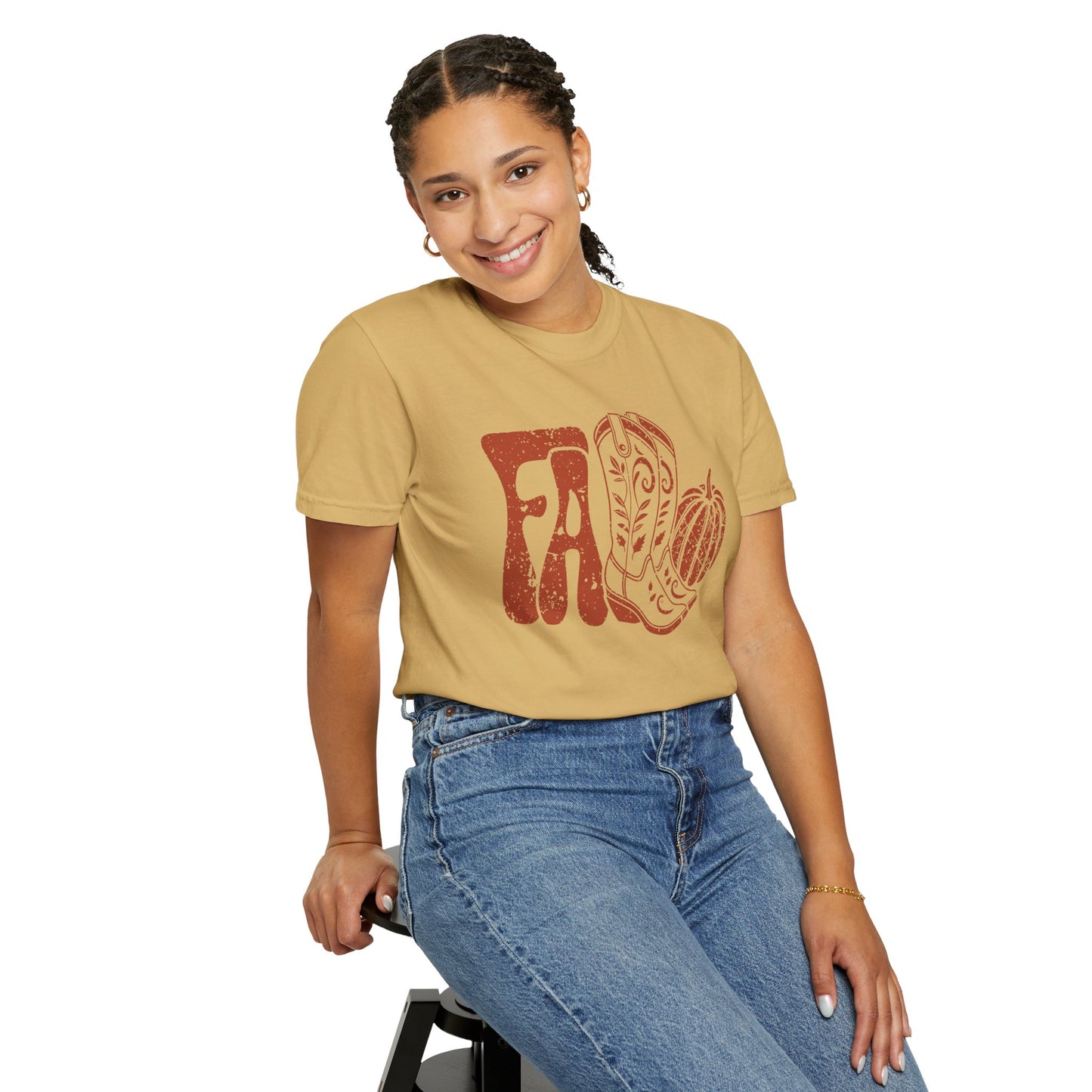 Western Fall Orange Garment-Dyed T-shirt