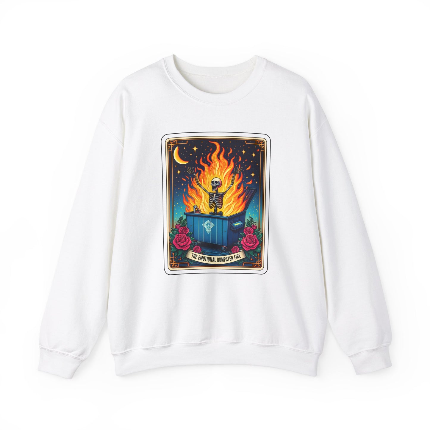 Emotional Dumpster Fire Tarot Heavy Blend™ Crewneck Sweatshirt