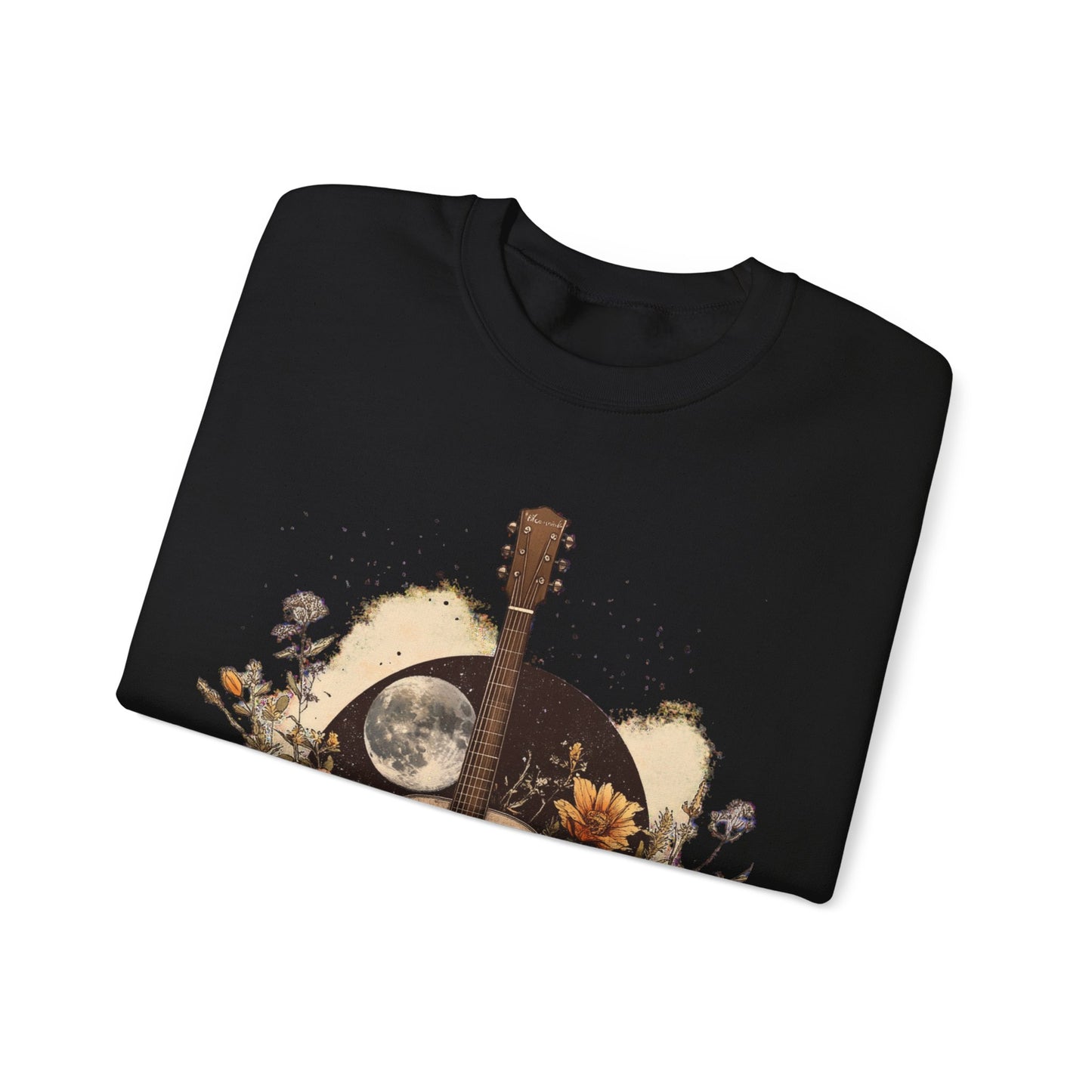 Moon and Guitar  Heavy Blend™ Crewneck Sweatshirt