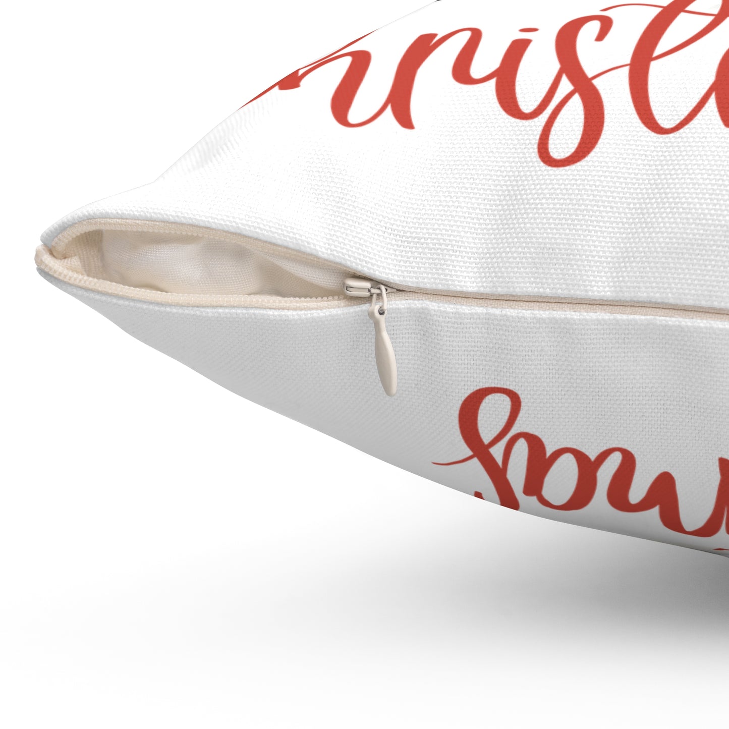 Small Town Christmas Spun Polyester Square Pillow