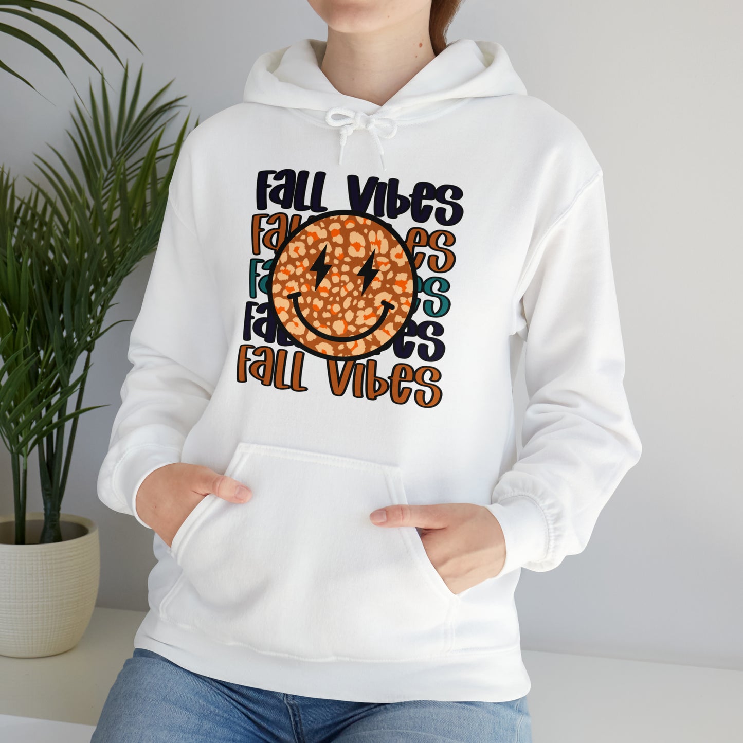 Fall Vibes Smile Heavy Blend™ Hooded Sweatshirt