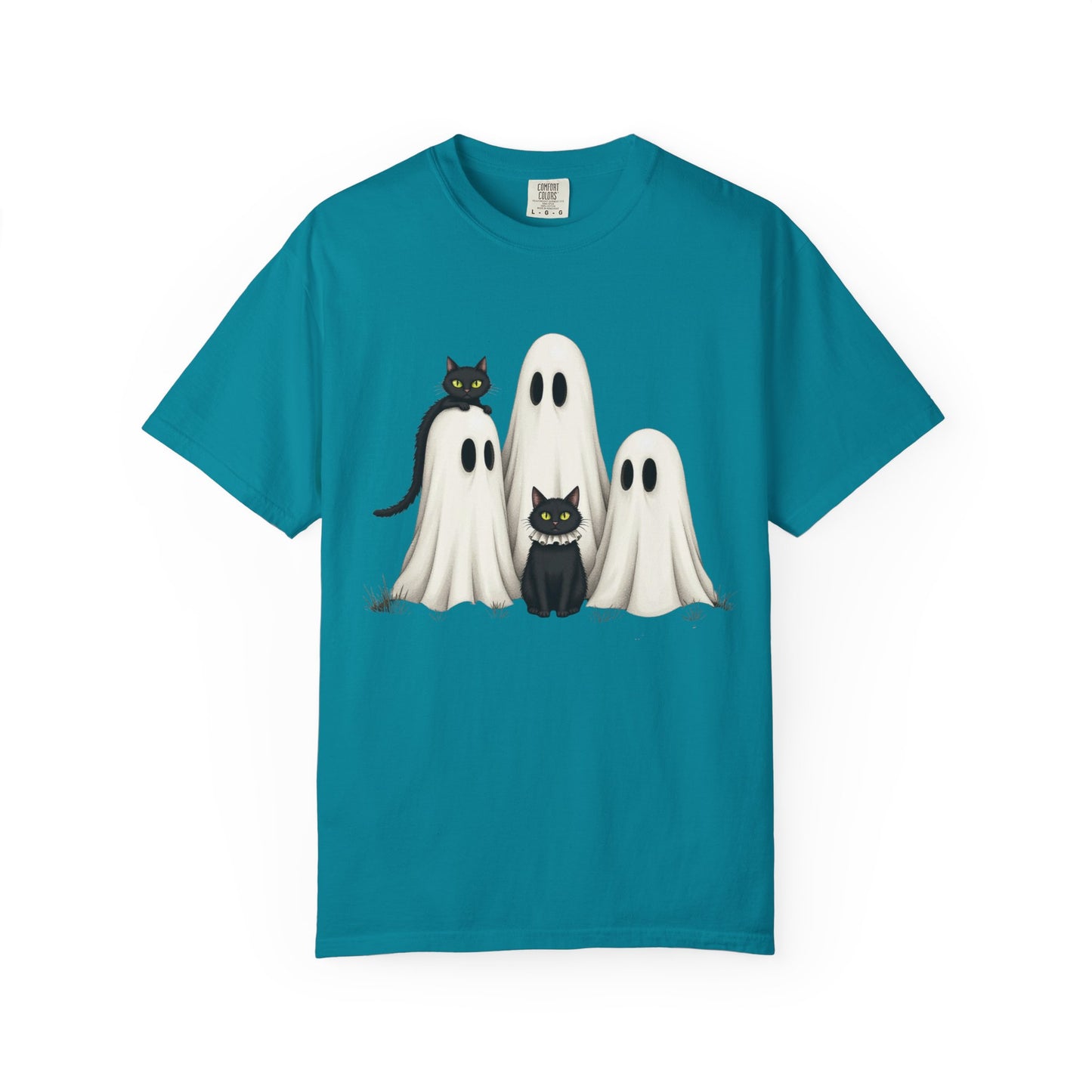 Black Cat and Ghosts  Garment-Dyed T-shirt