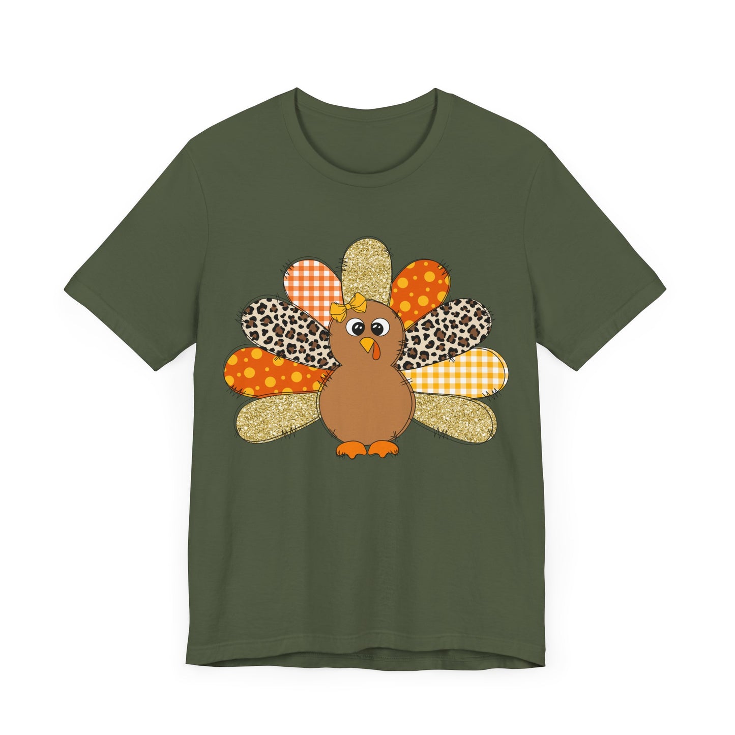 Cute Thanksgiving Turkey Jersey Short Sleeve Tee