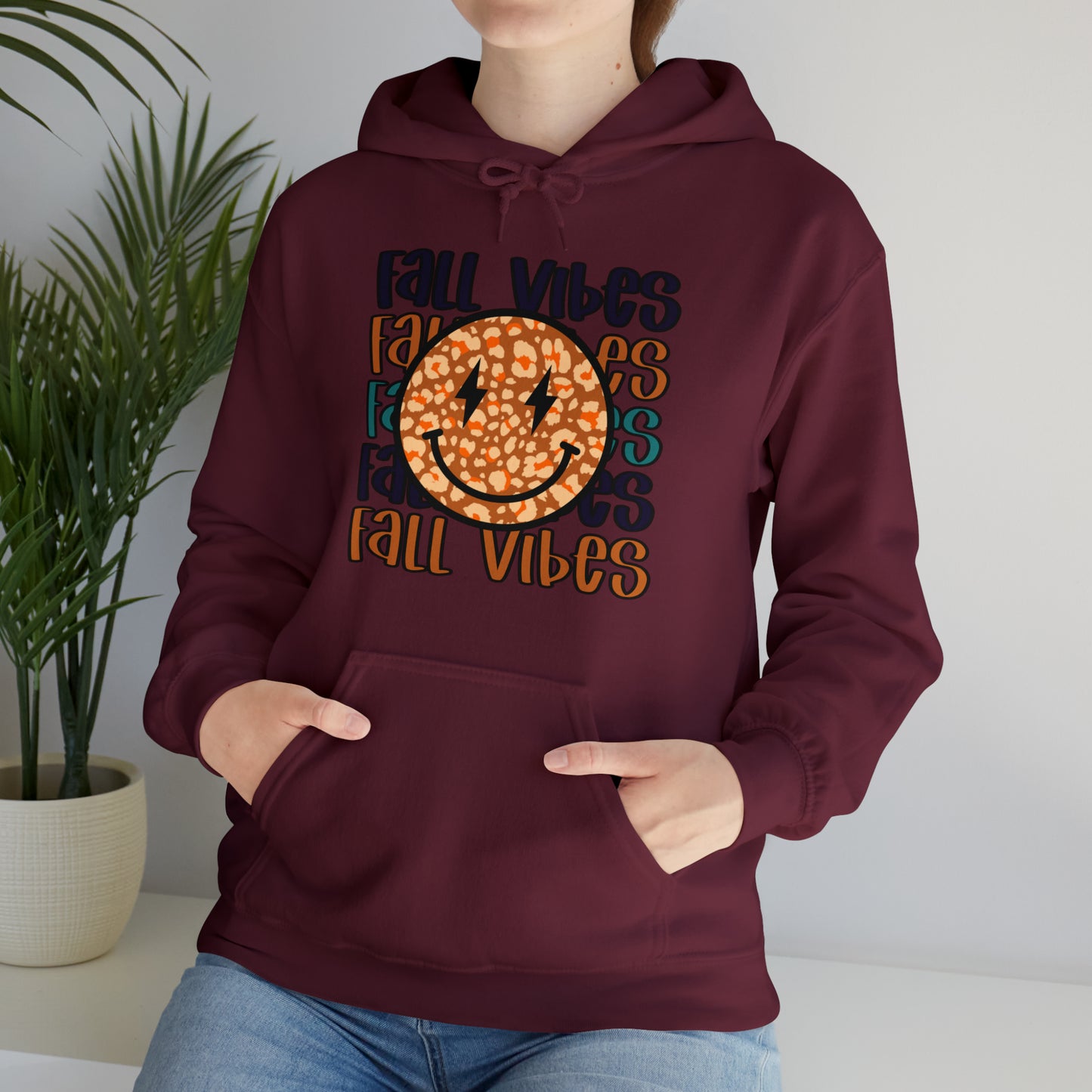 Fall Vibes Smile Heavy Blend™ Hooded Sweatshirt