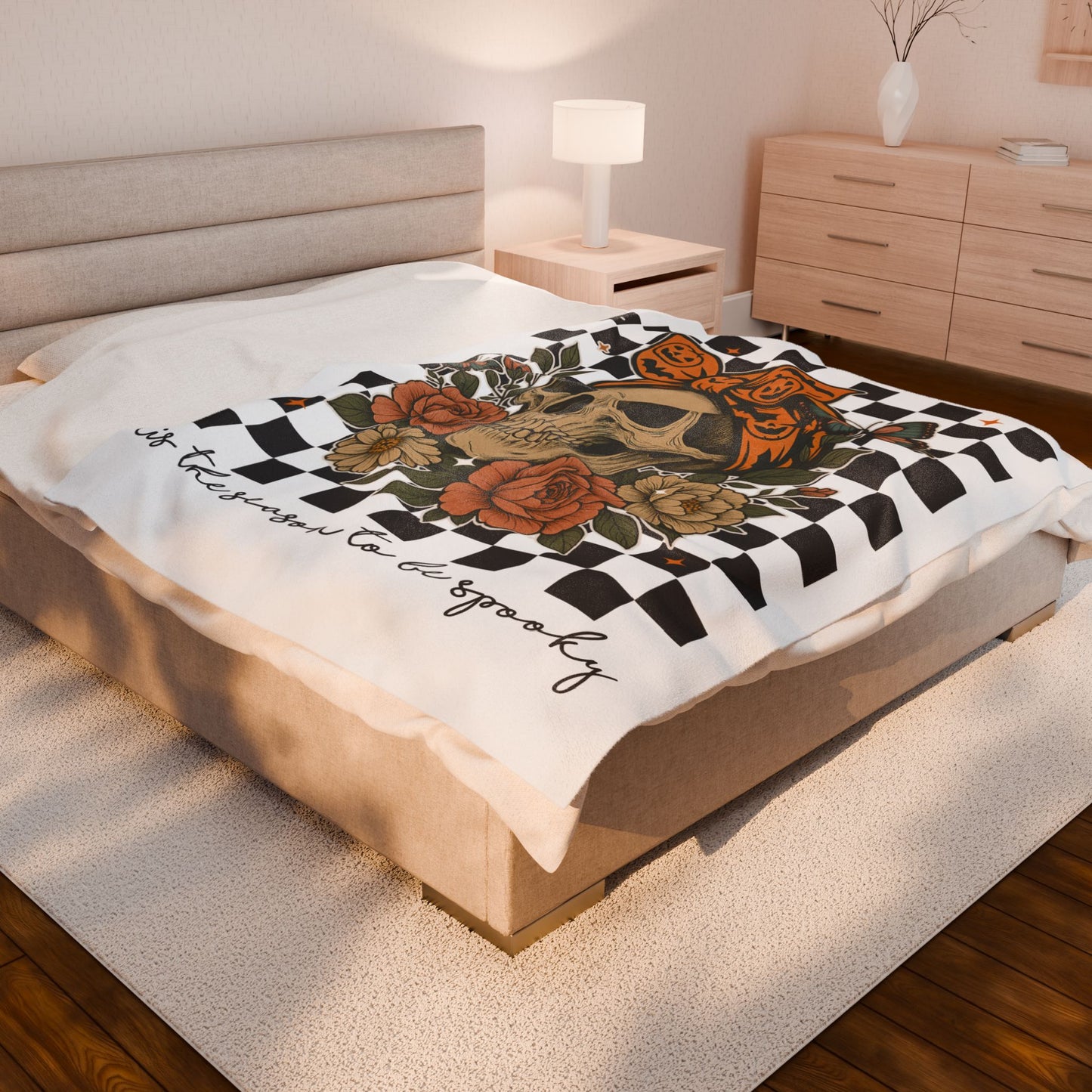 Tis The Season To Be Spooky Velveteen Plush Blanket