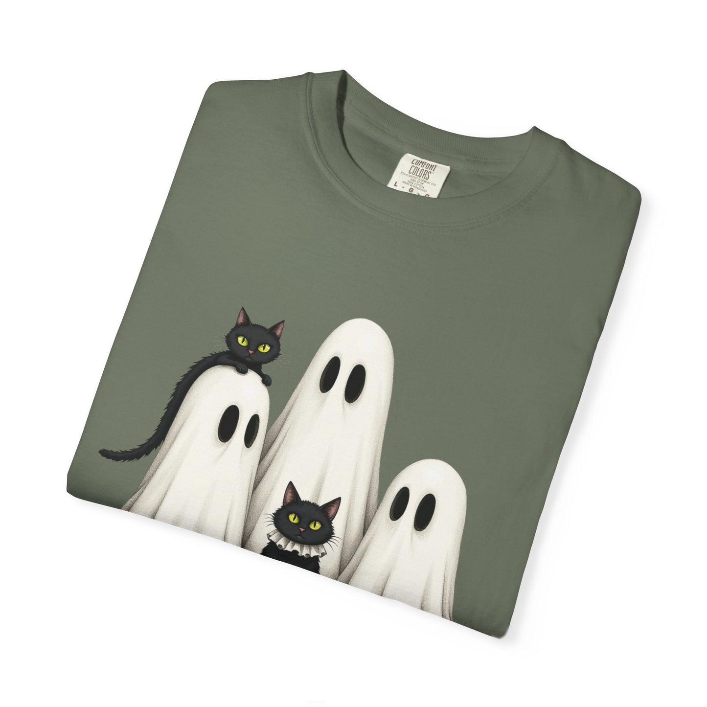 Black Cat and Ghosts  Garment-Dyed T-shirt