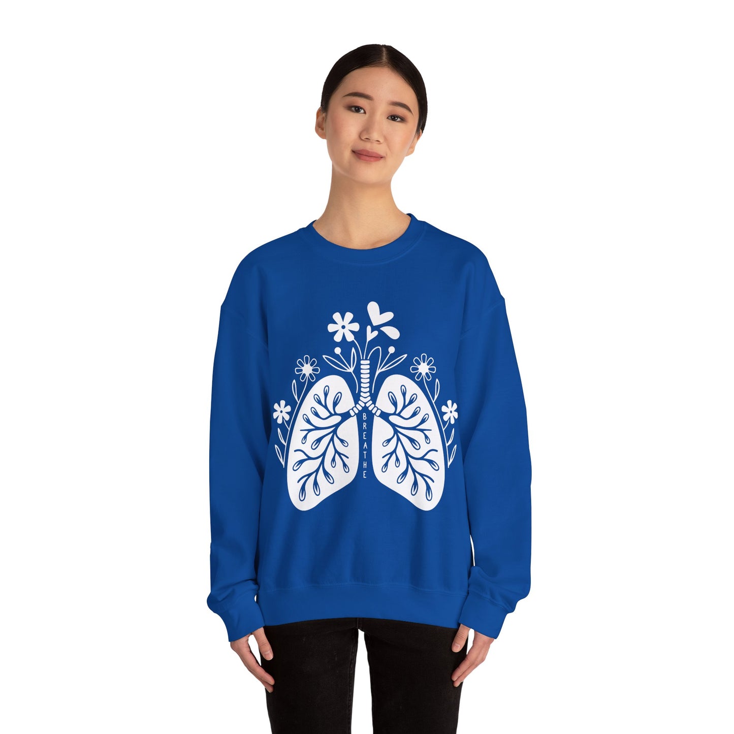 Breathe Floral Lungs Heavy Blend™ Crewneck Sweatshirt