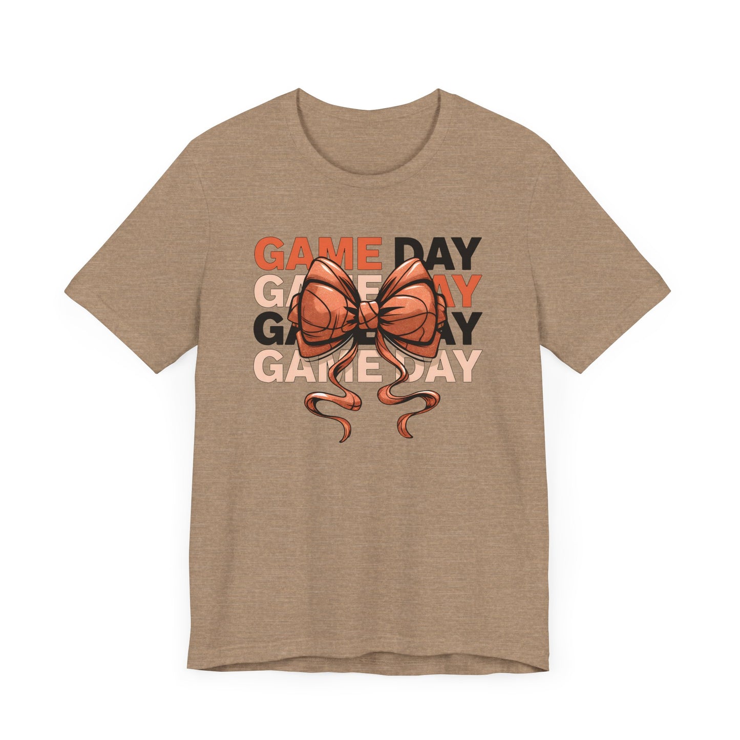 Game Day Basketball Bow Jersey Short Sleeve Tee