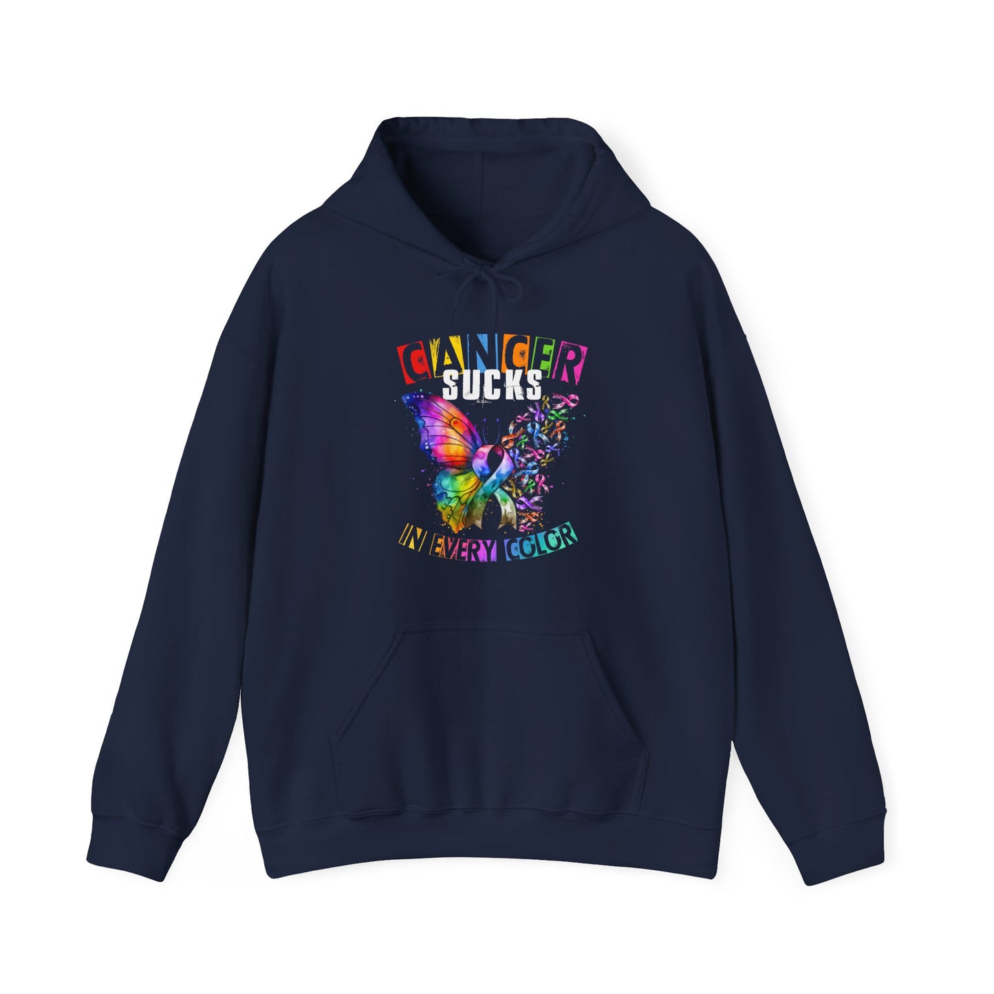 Cancer Sucks In All Colors Heavy Blend™ Hooded Sweatshirt