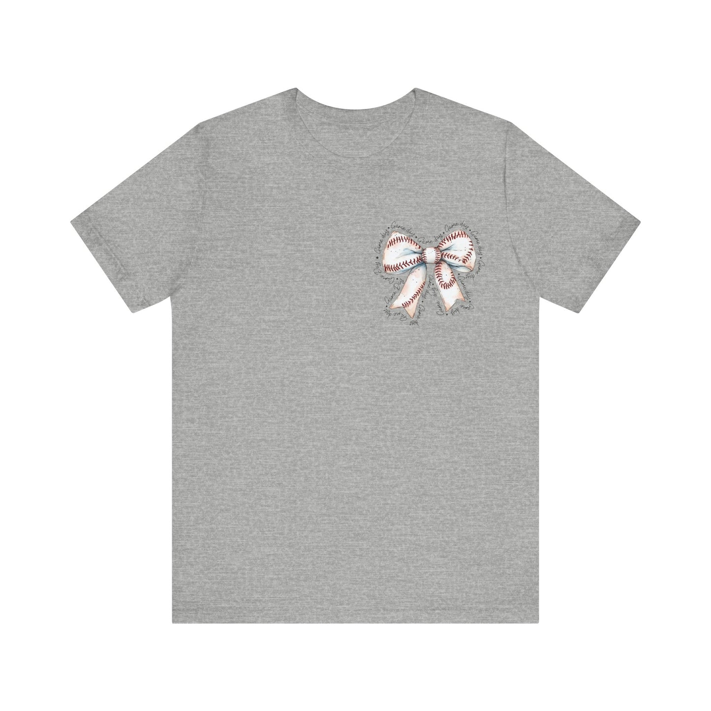 Baseball Game Day Bow Pocket Jersey Short Sleeve Tee
