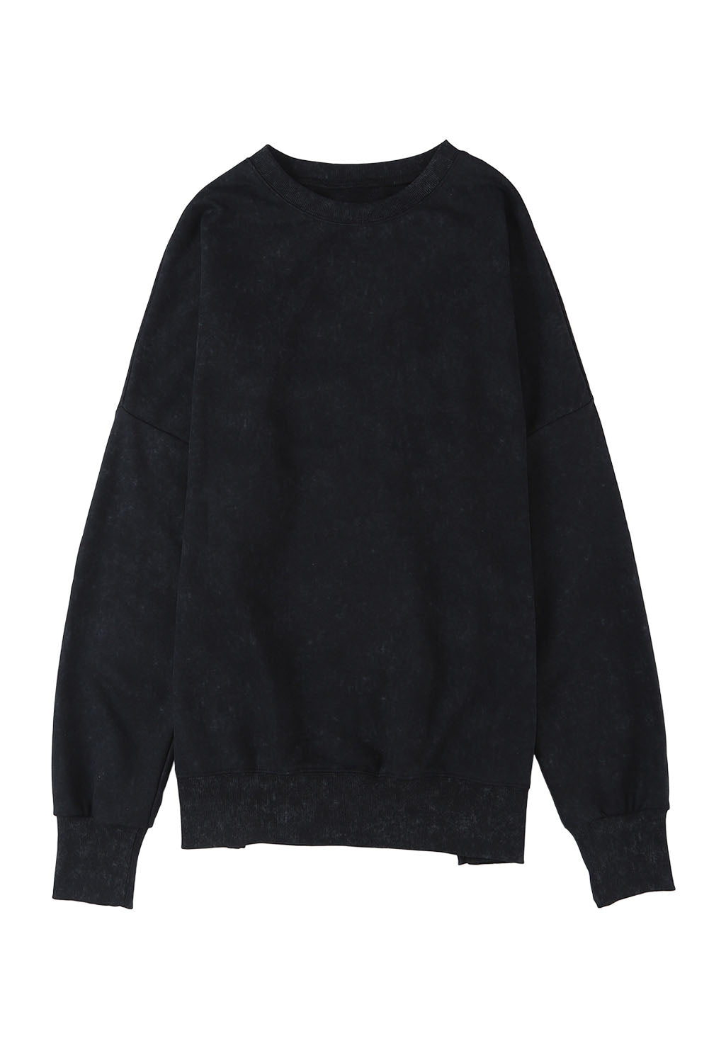 Leopard Print Drop Shoulder Slit Oversized Sweatshirt