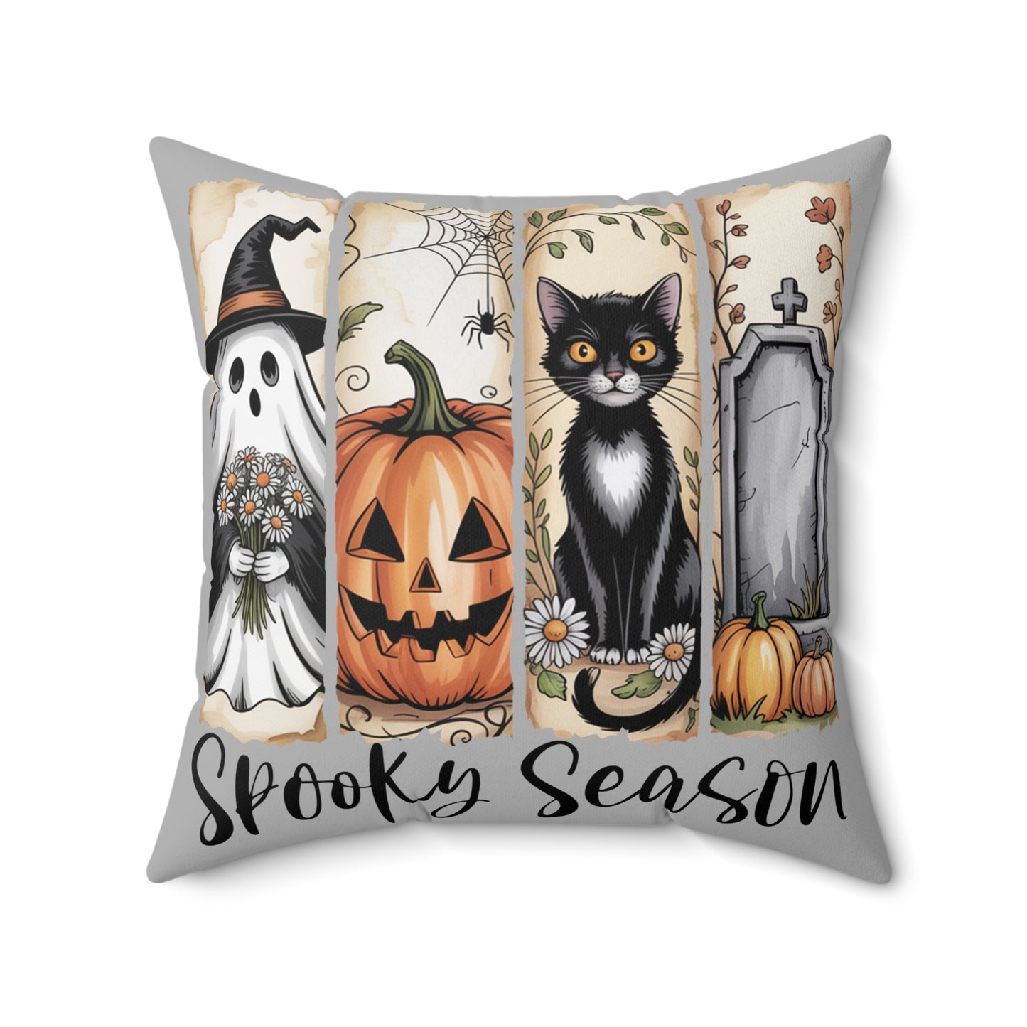 Spooky Season Brushstrokes Spun Polyester Square Pillow