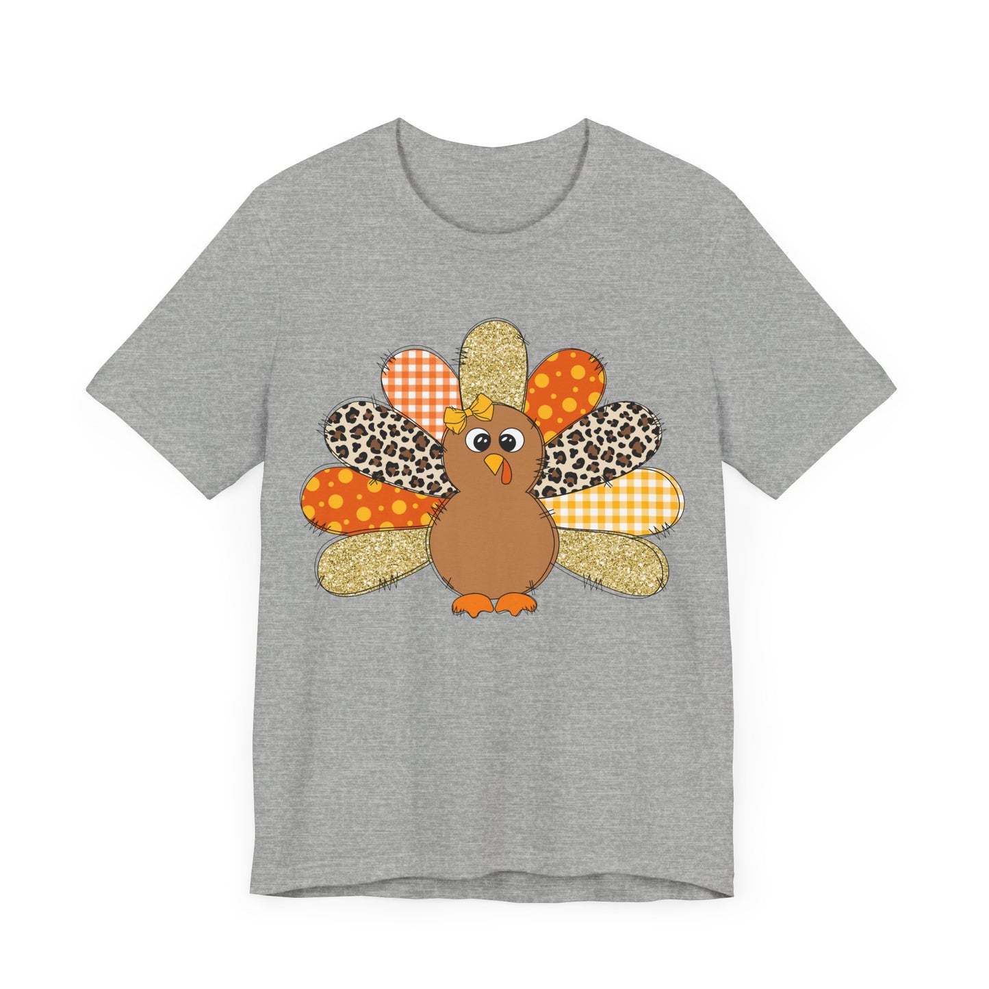 Cute Thanksgiving Turkey Jersey Short Sleeve Tee