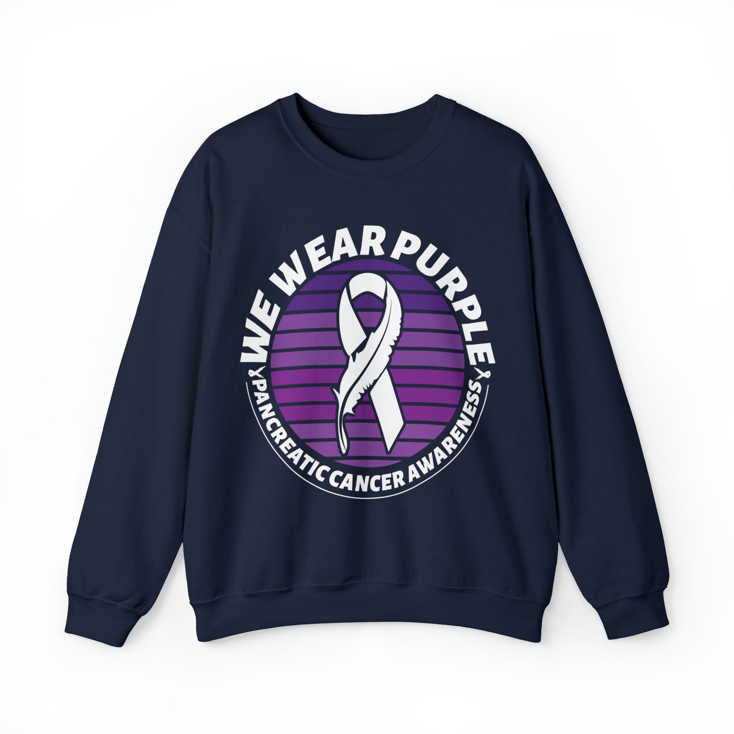 We Wear Purple - Pancreatic Cancer Awareness Heavy Blend™ Crewneck Sweatshirt
