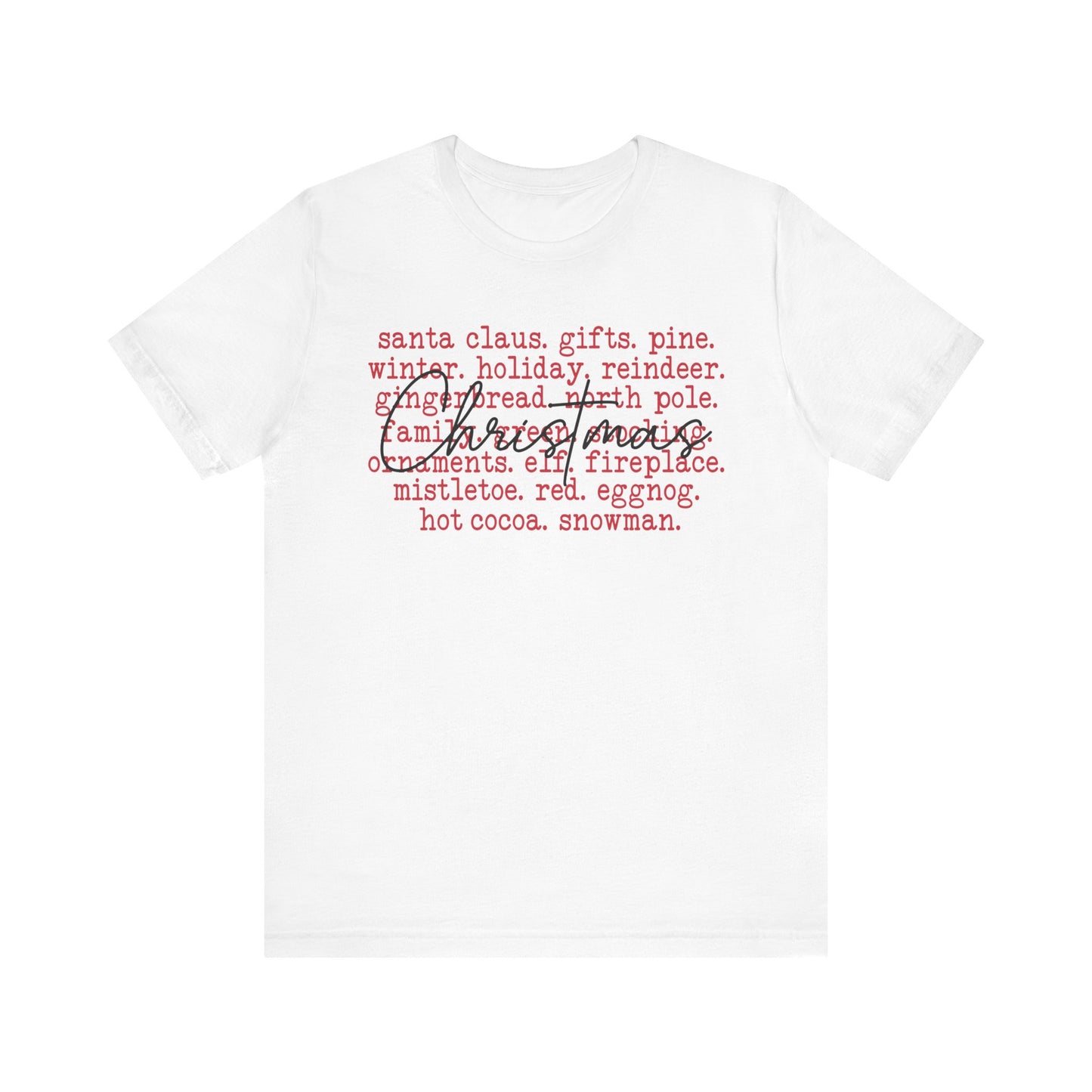 Christmas Words Jersey Short Sleeve Tee