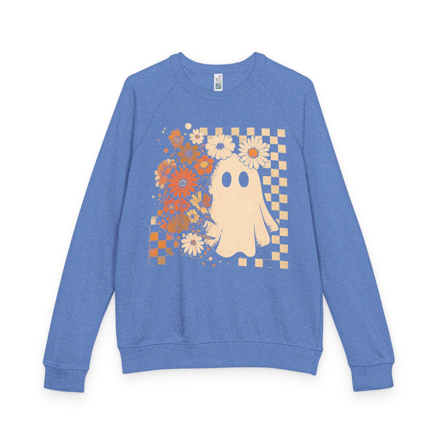 Checkered Ghost French Terry Raglan Crewneck