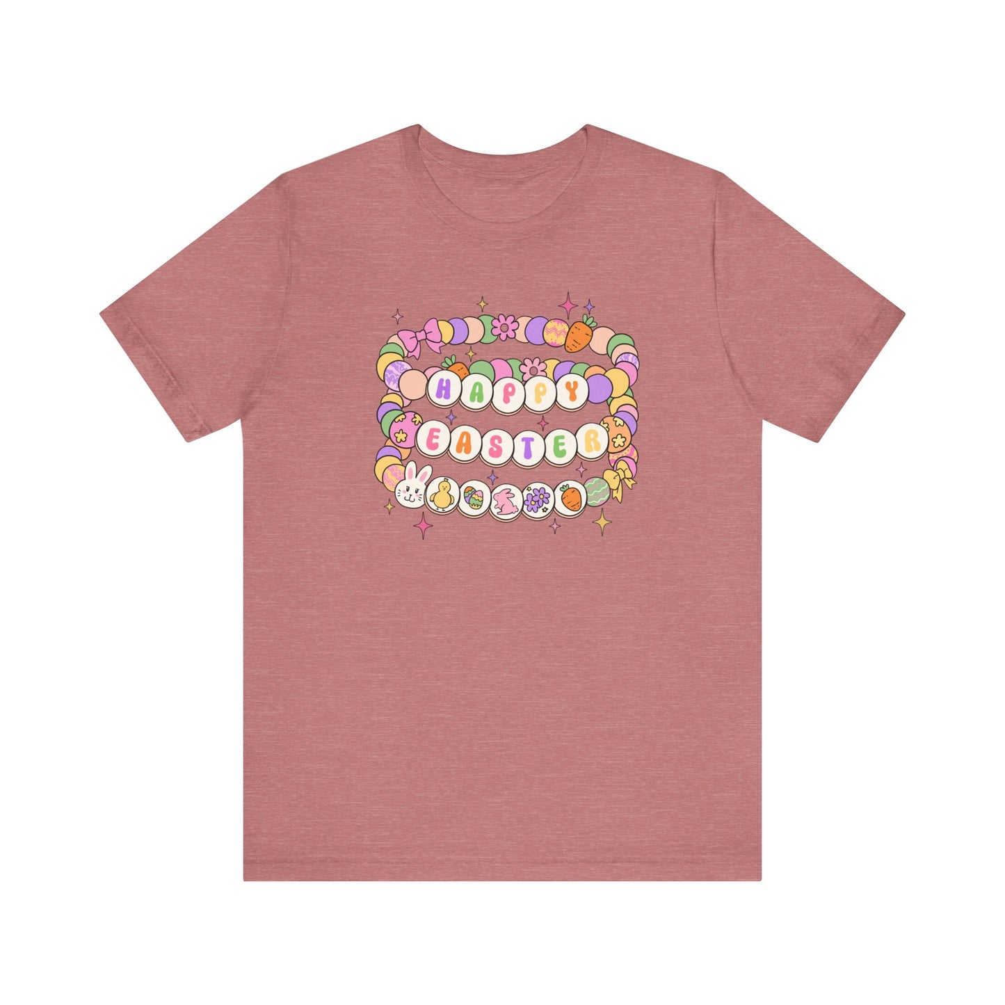 Happy Easter Beaded Bracelets Jersey Short Sleeve Tee