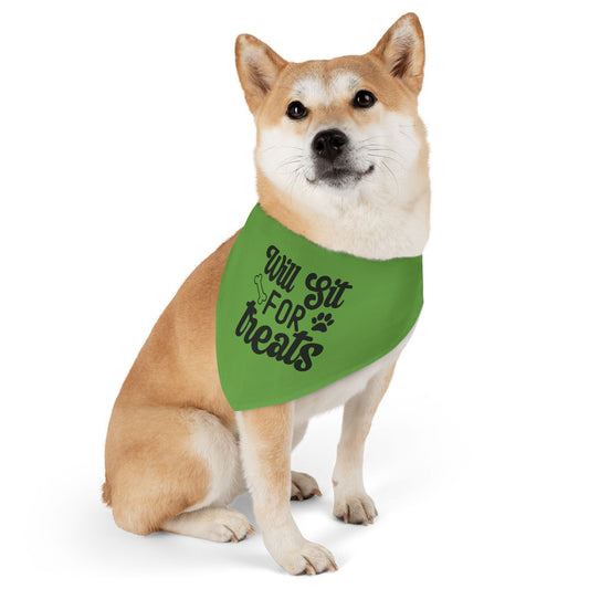 Will Sit For Treats Pet Bandana Collar