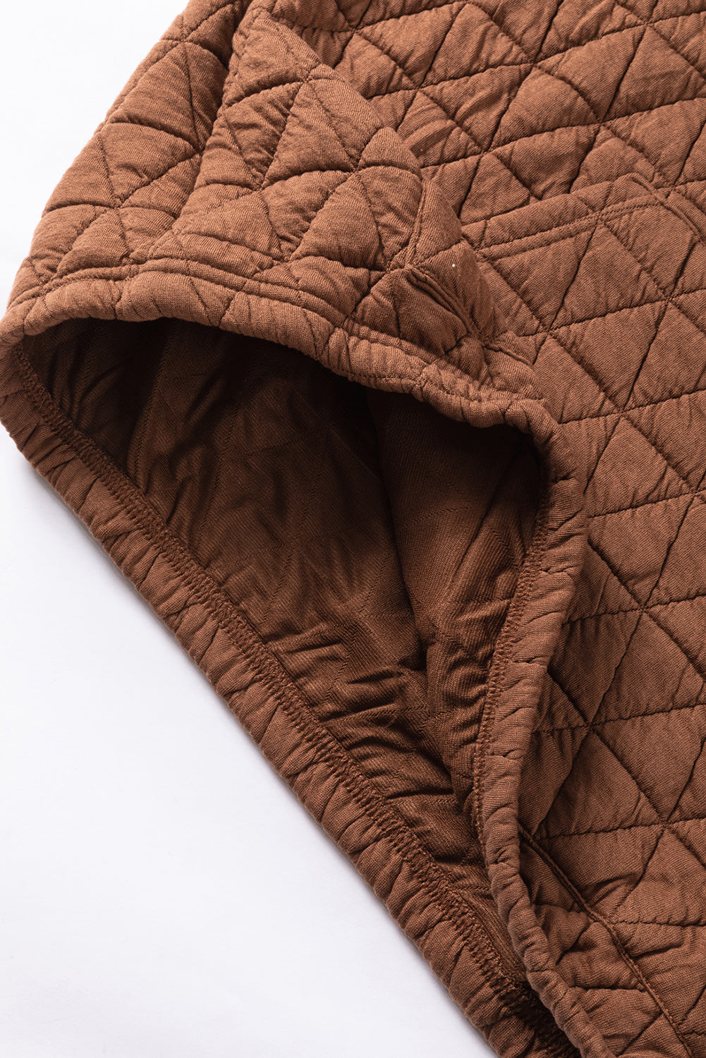 Parchment Quilted Patchwork Exposed Seam Hoodie