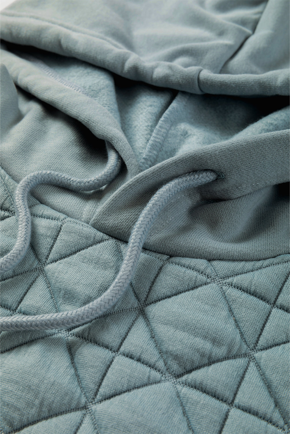 Parchment Quilted Patchwork Exposed Seam Hoodie
