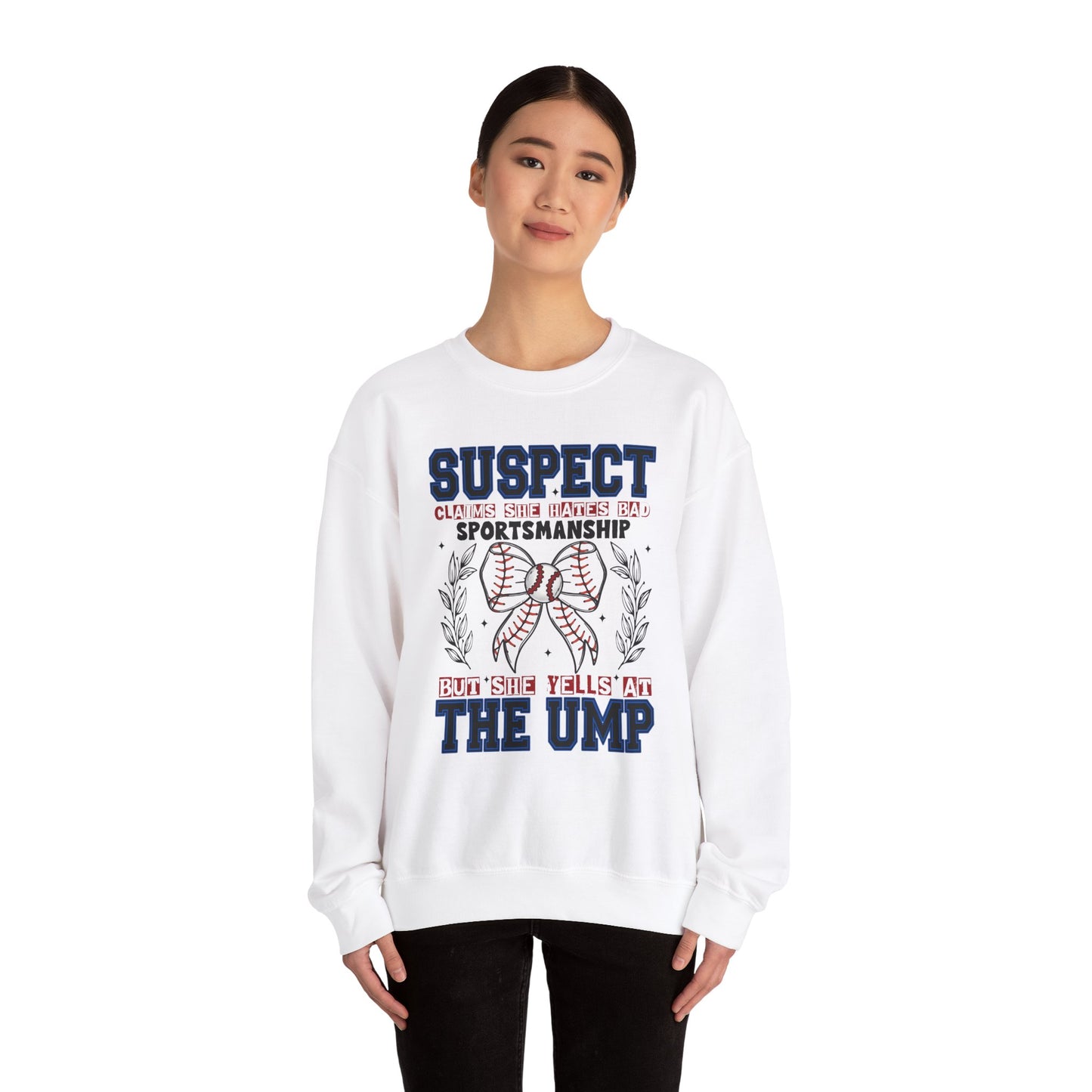 But She Yells At The Ump Heavy Blend™ Crewneck Sweatshirt