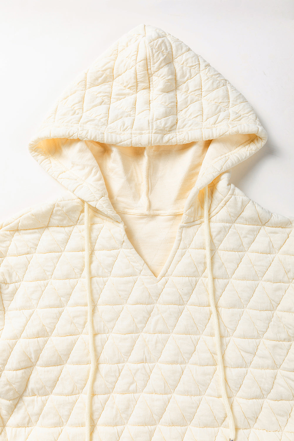 Parchment Quilted Patchwork Exposed Seam Hoodie