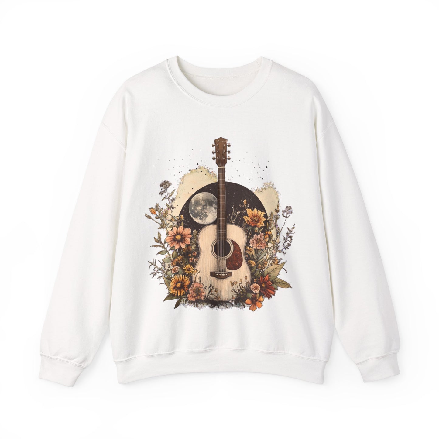 Moon and Guitar  Heavy Blend™ Crewneck Sweatshirt