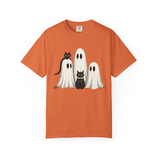 Black Cat and Ghosts  Garment-Dyed T-shirt