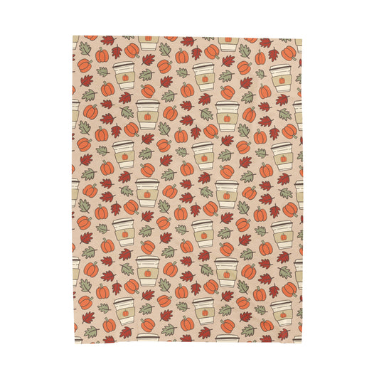 Coffee Pumpkin Velveteen Plush Blanket