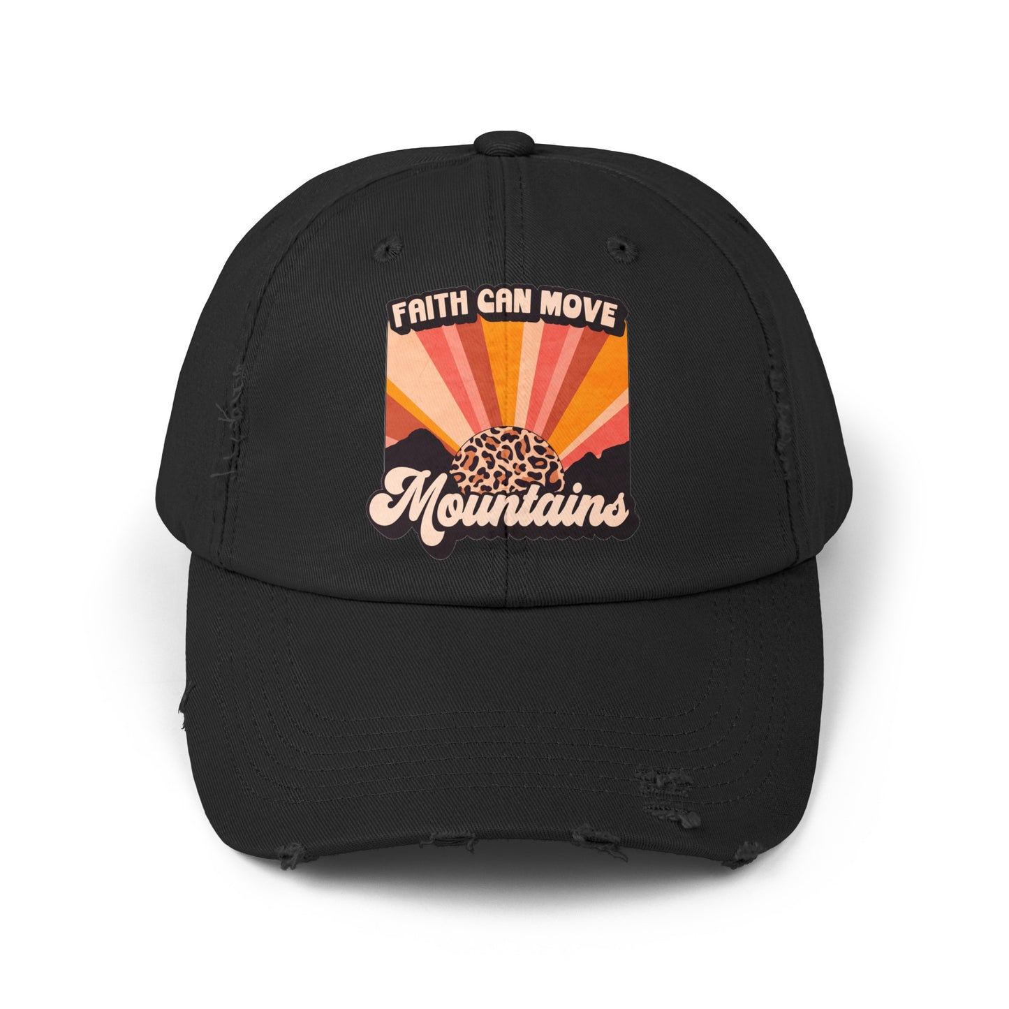 Faith Can Move Mountains Distressed Cap