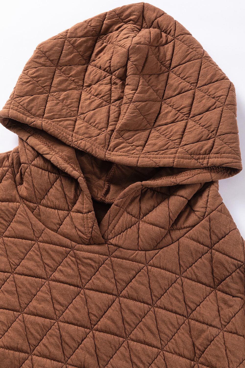 Parchment Quilted Patchwork Exposed Seam Hoodie