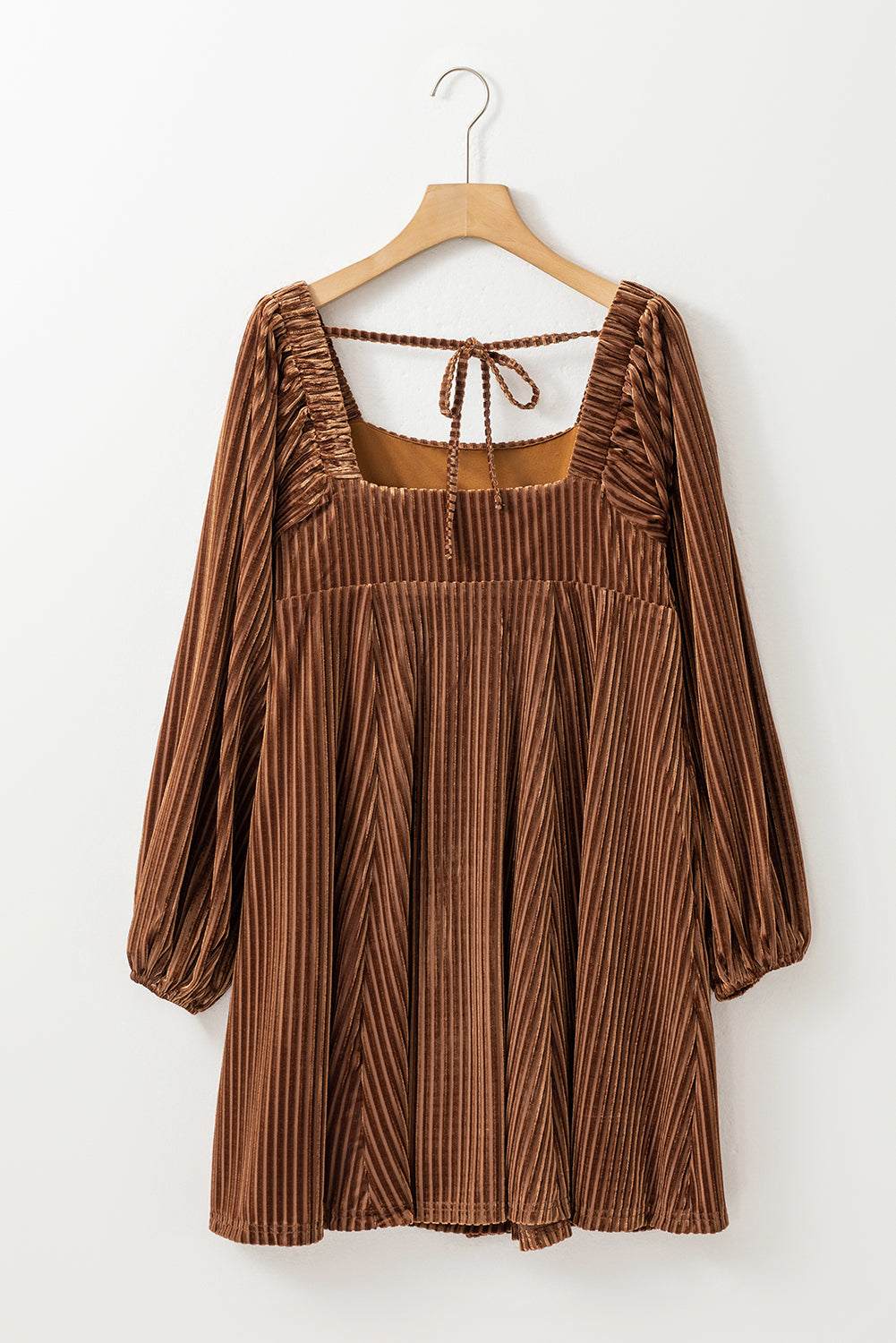 Chestnut Half Zip V Neck Ribbed Velvet Top