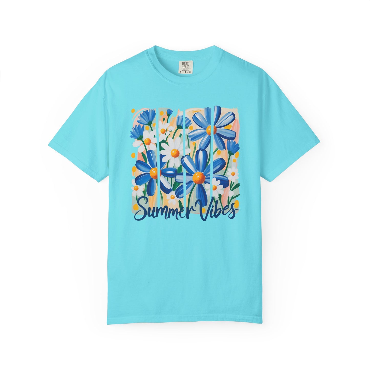 Blue Daisy Summer Vibes Garment-Dyed T-shirt